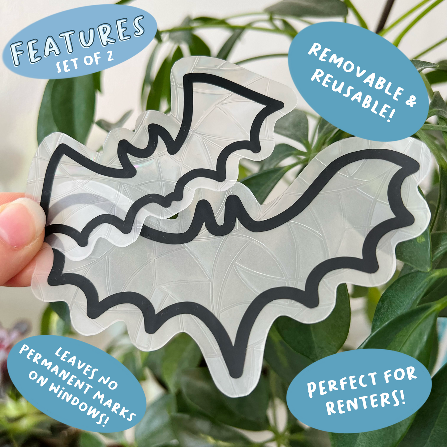 Black Bat Suncatcher Set