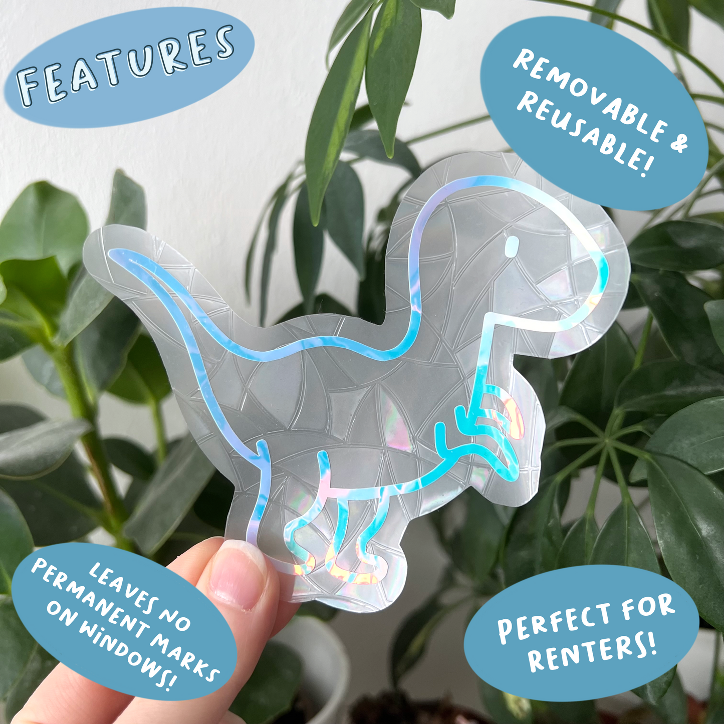 Spud the Velociraptor Suncatcher