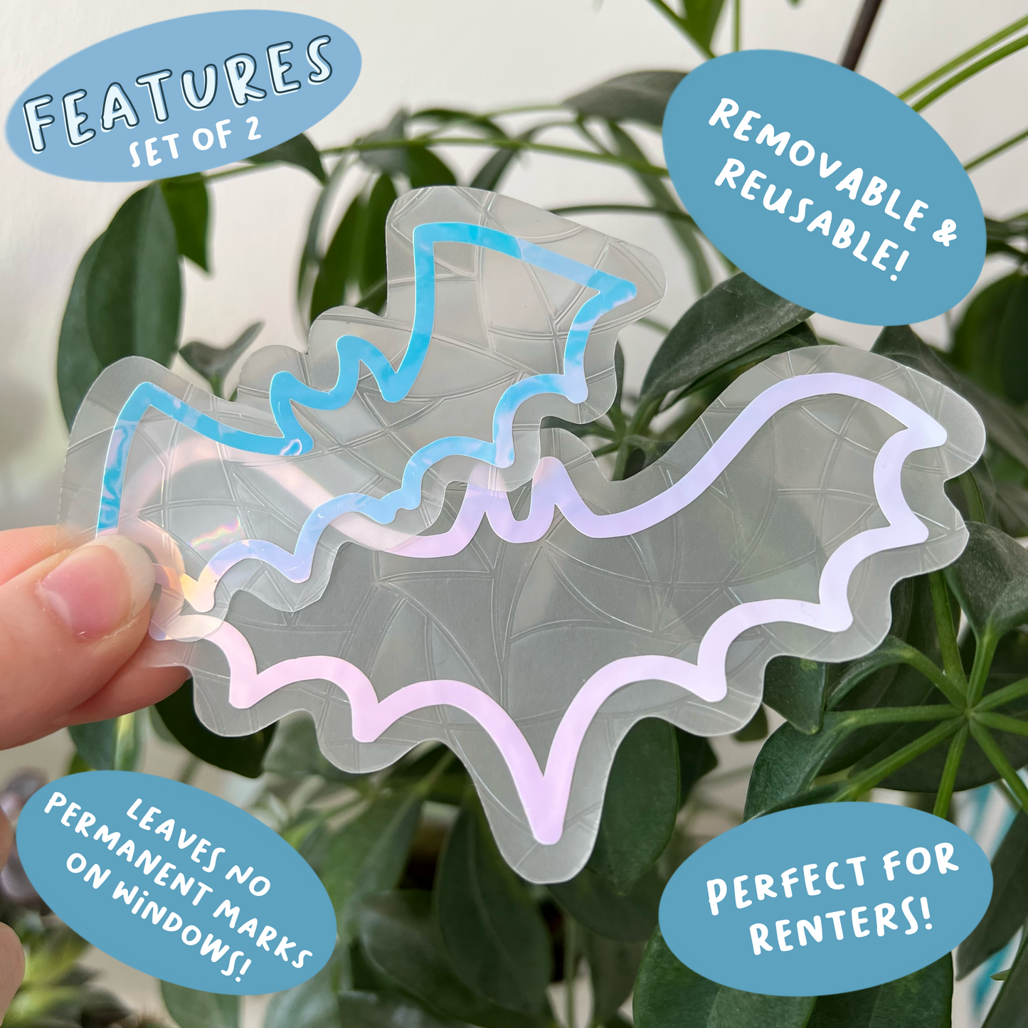 Opal Bat Suncatcher Set