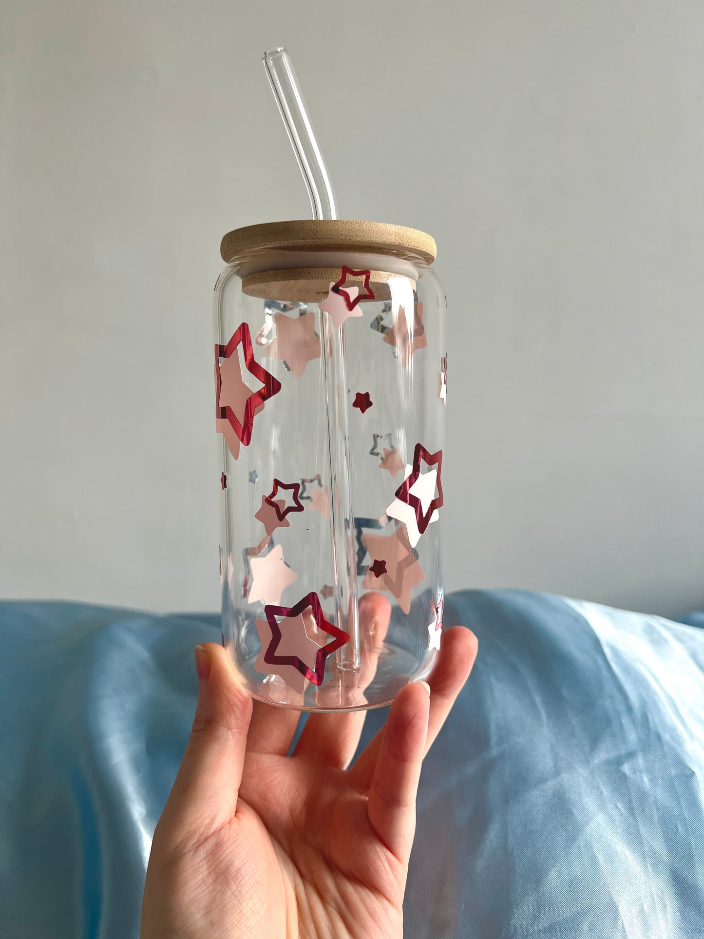 Pink Stars Can Cup
