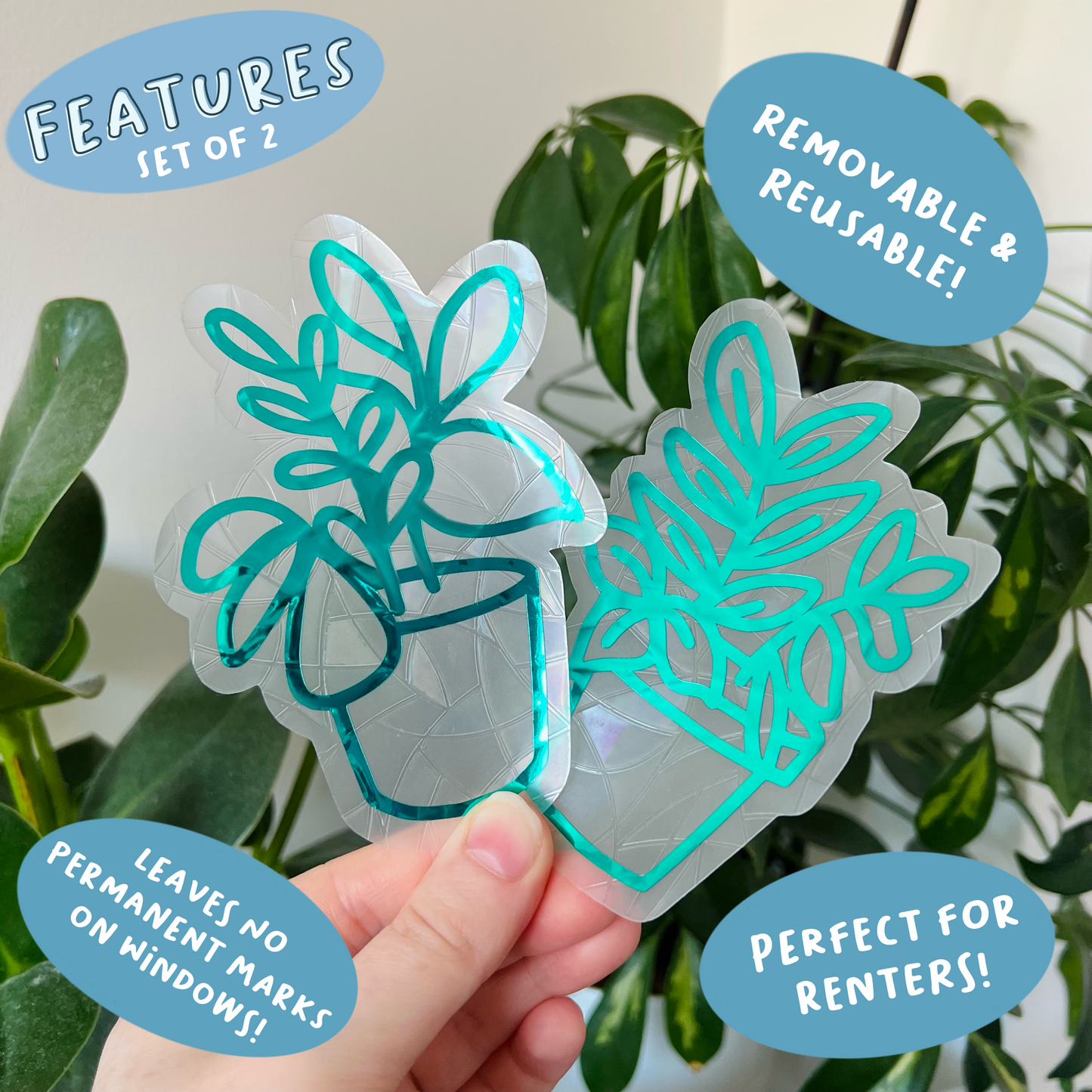 Potted Plant Suncatcher Set