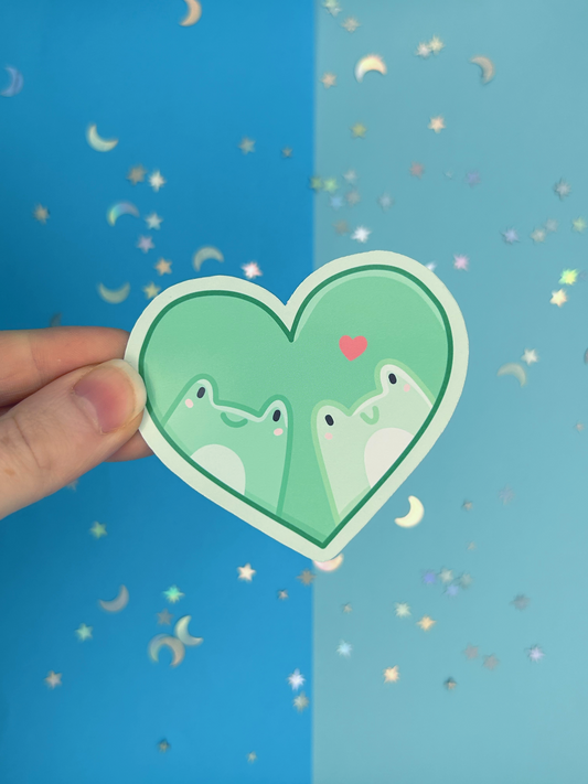 Frogs in Love Single Sticker