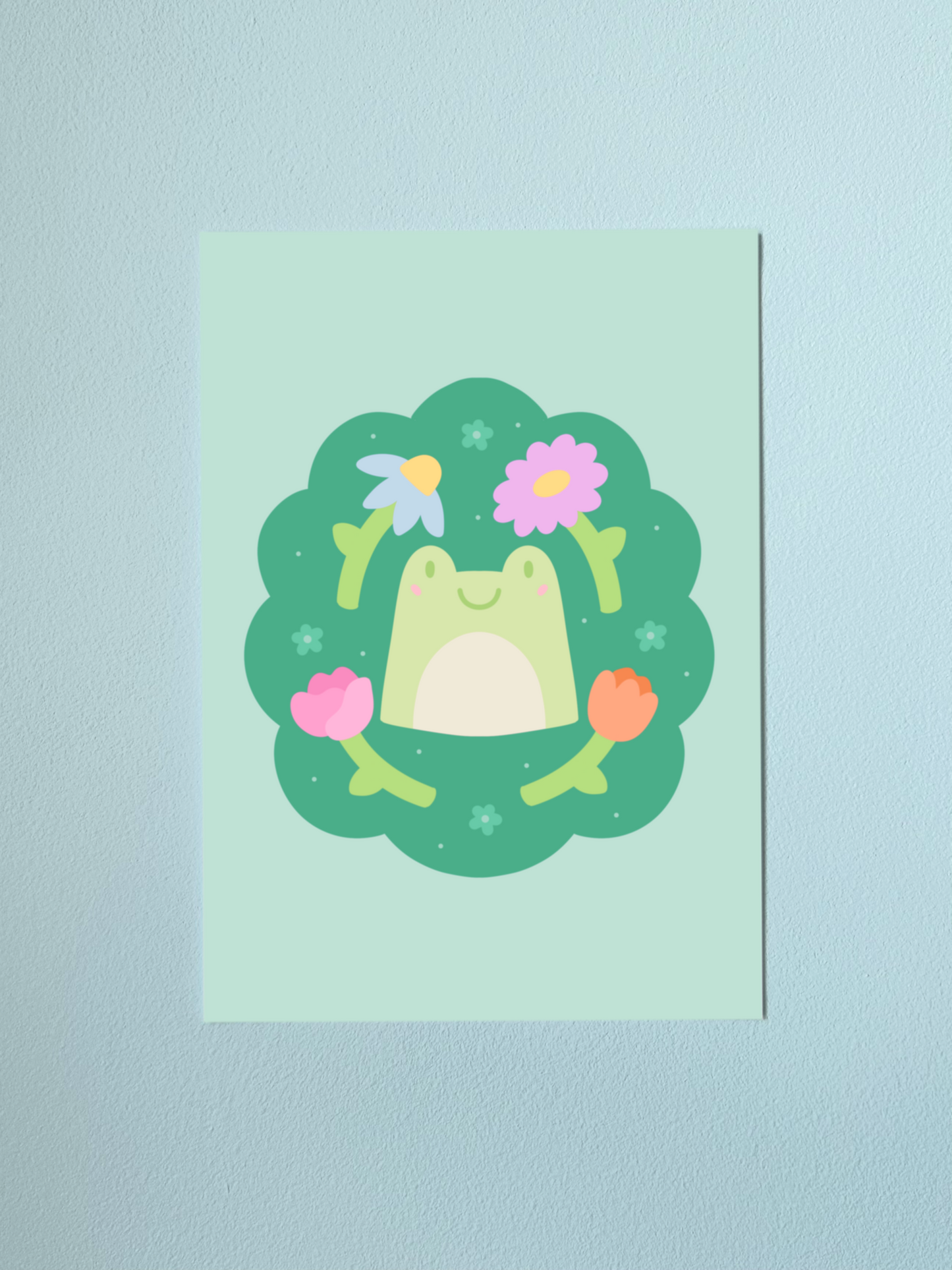 Flower Frog Print