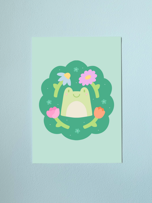 Flower Frog Print