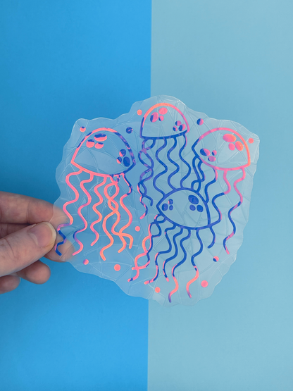 Jellyfish Buddies Suncatcher Sticker