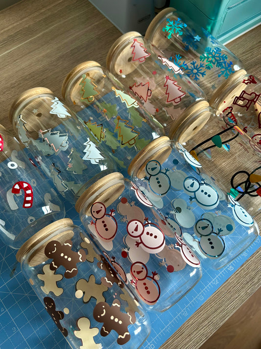 Christmas Can Cups *straw included*