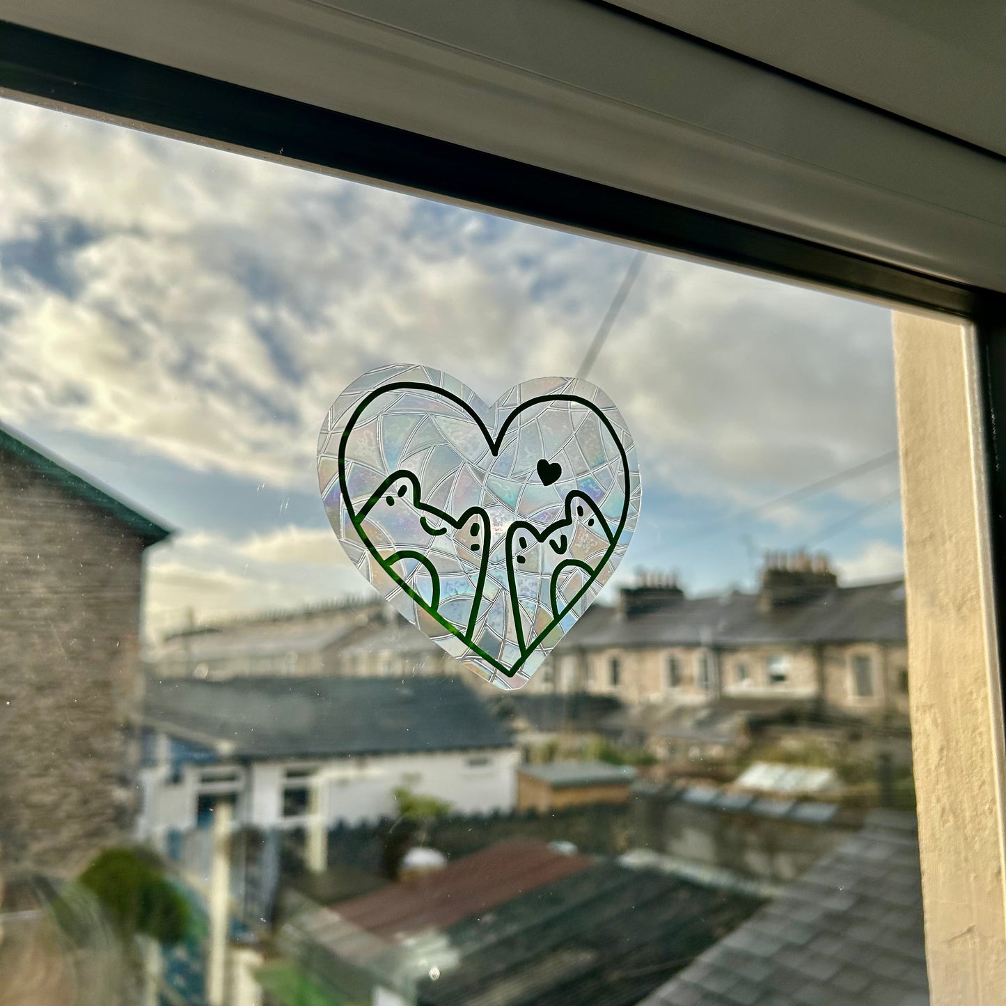 Frogs in Love Suncatcher