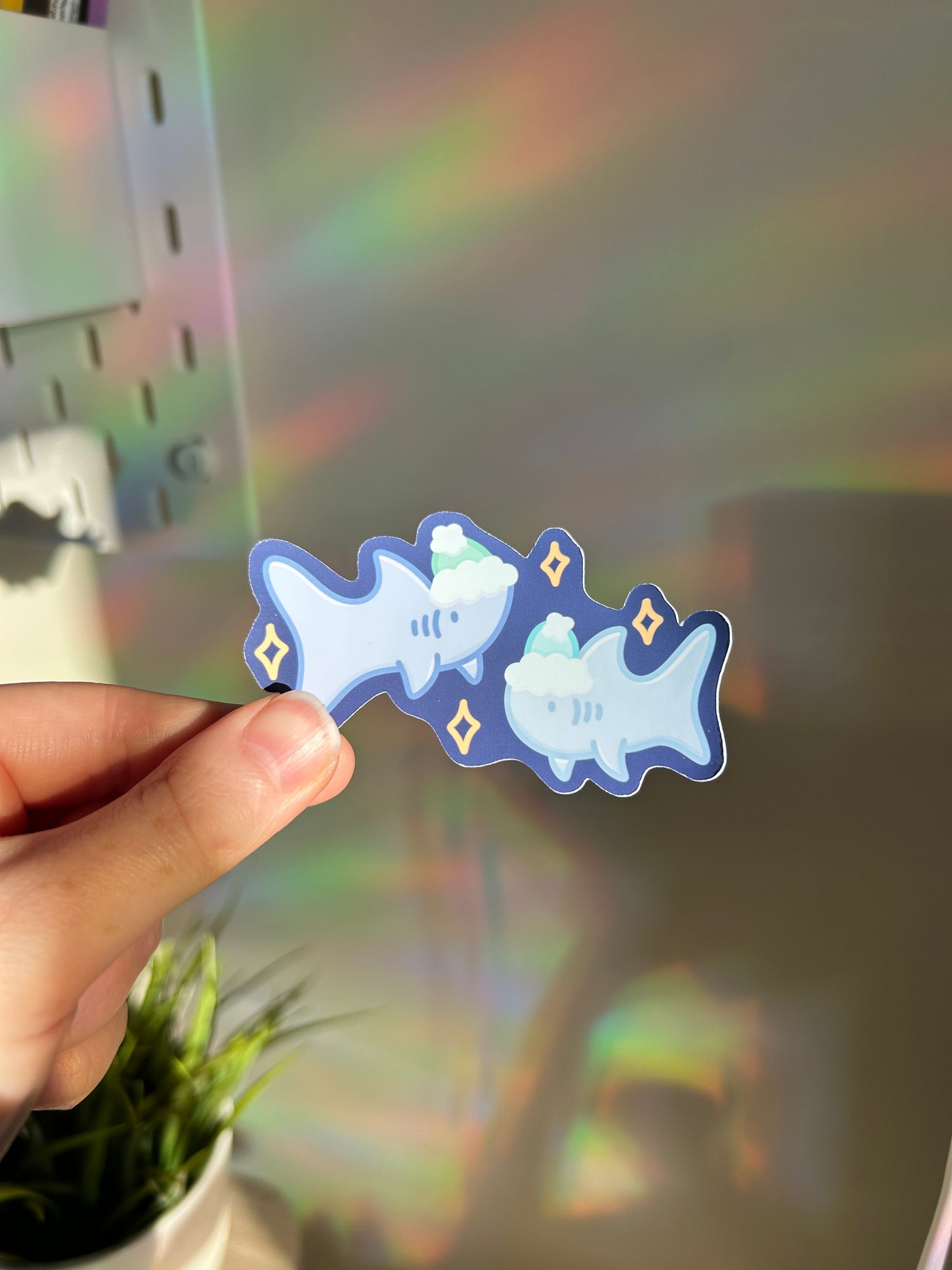 Festive Sharks Single Sticker