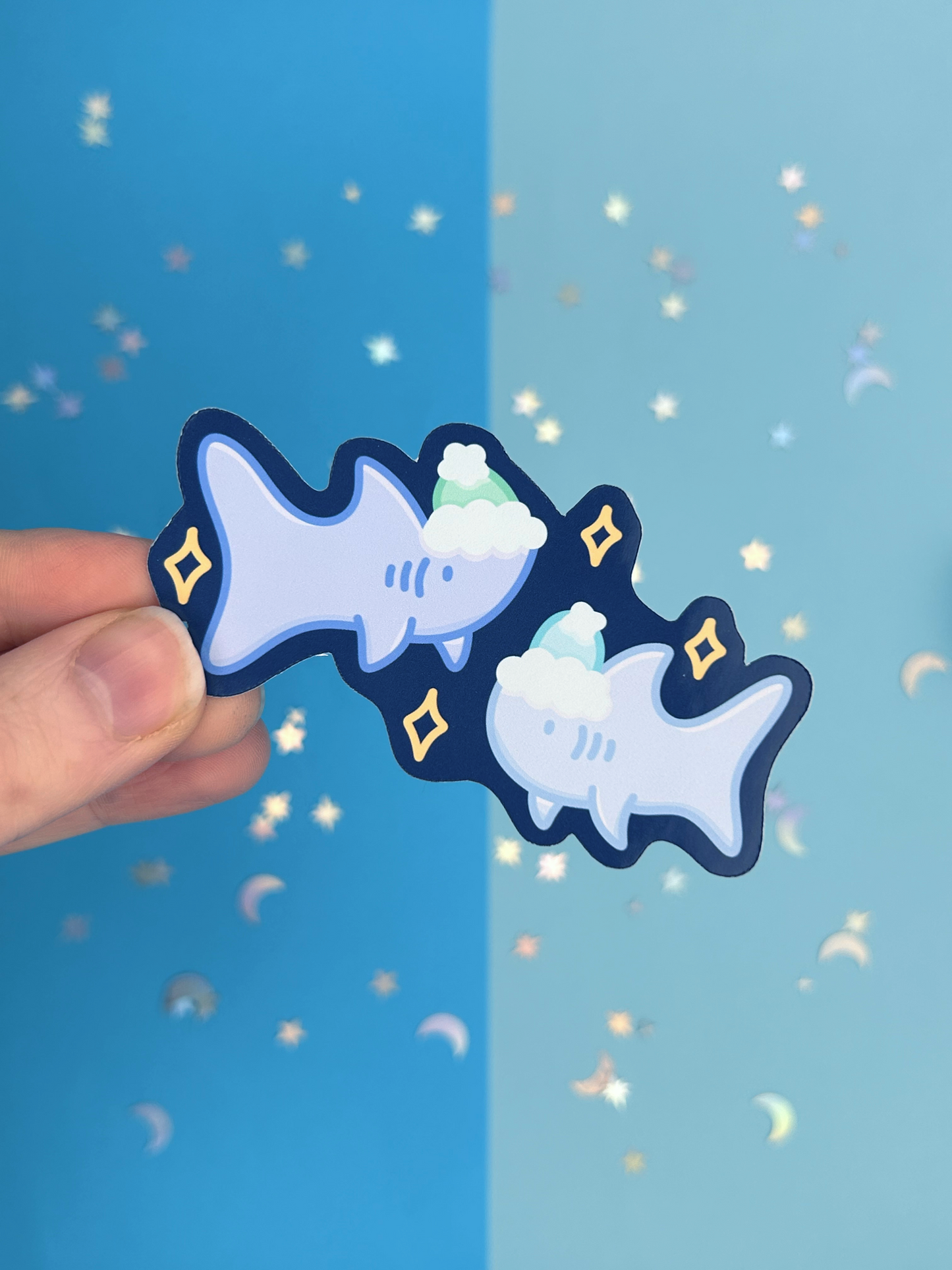 Festive Sharks Single Sticker