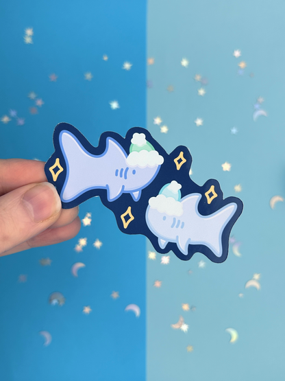 Festive Sharks Single Sticker
