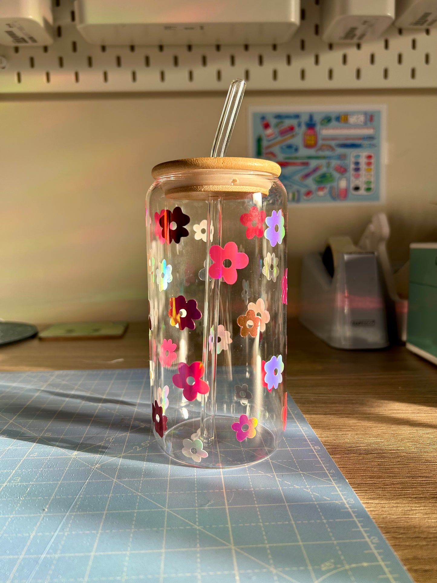 Pink Mini Flowers Can Cup