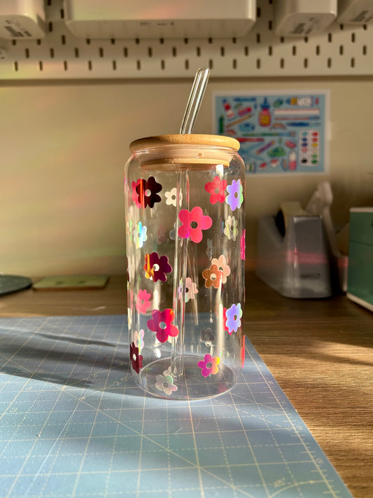 Pink Mini Flowers Can Cup