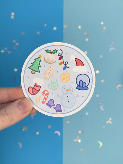 Winter Doodles Single Sticker