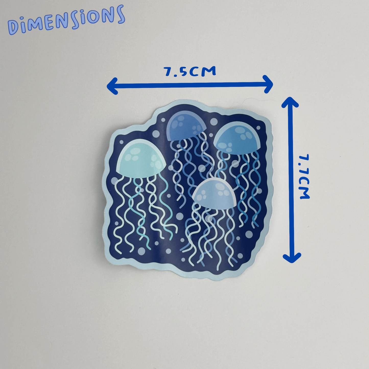 Blue Jellyfish Buddies Single Sticker