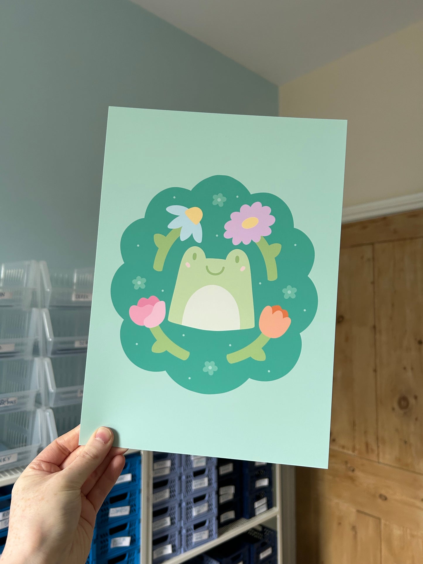 Flower Frog Print