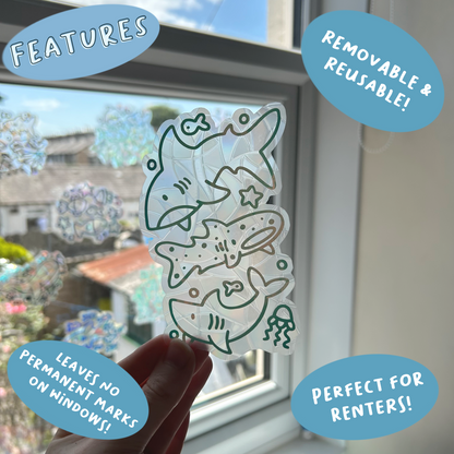 Shark Cluster Suncatcher Sticker