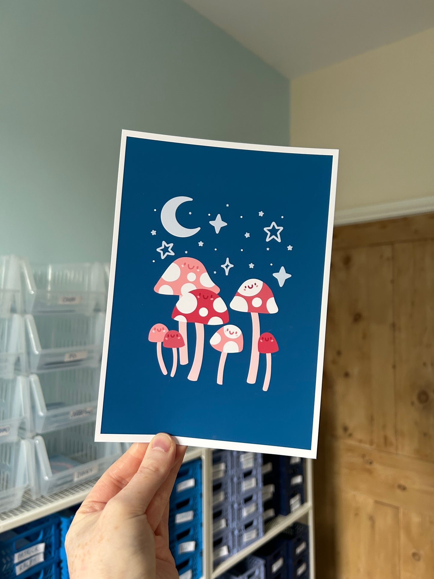 Midnight Mushrooms Print