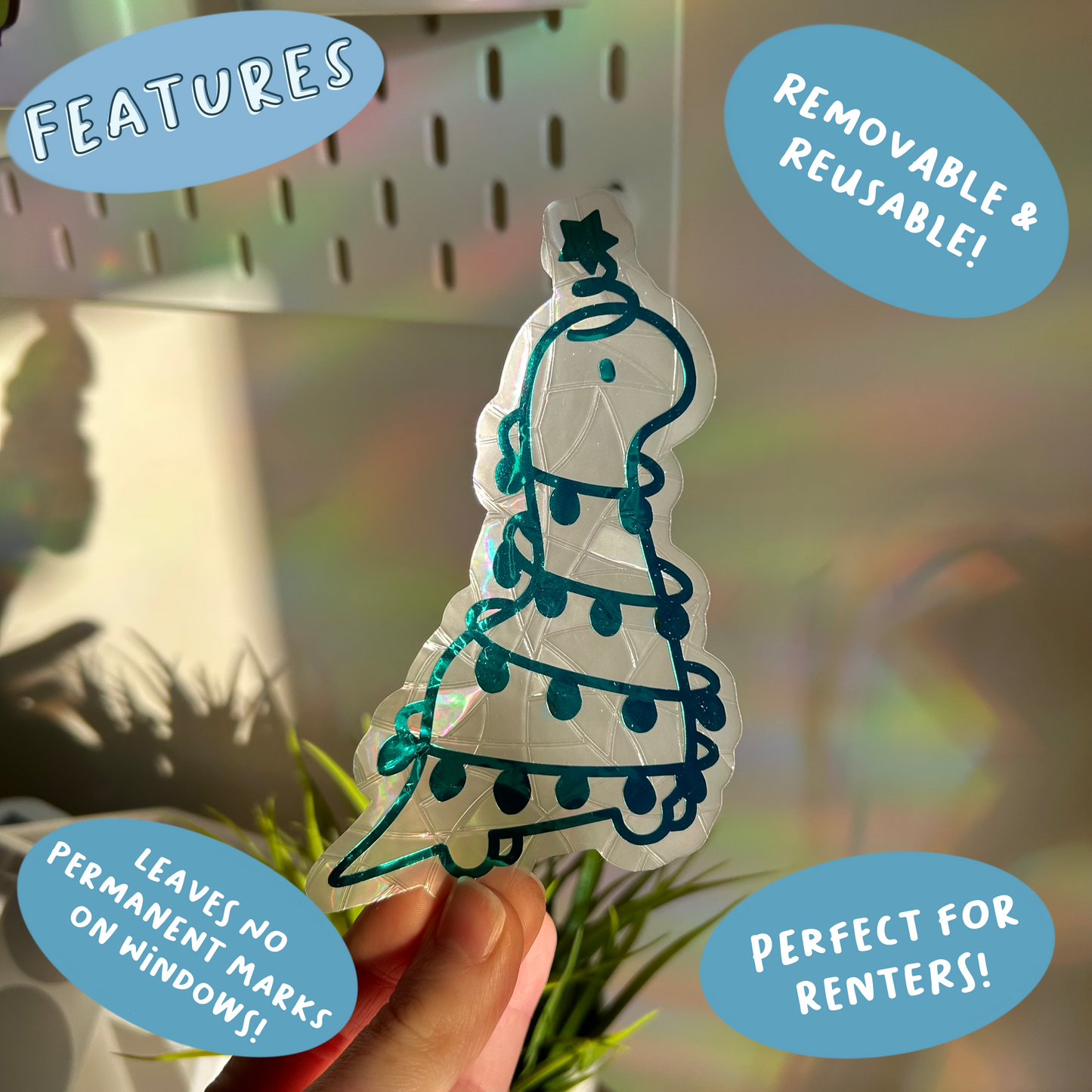 Christmas Tree Dino Suncatcher