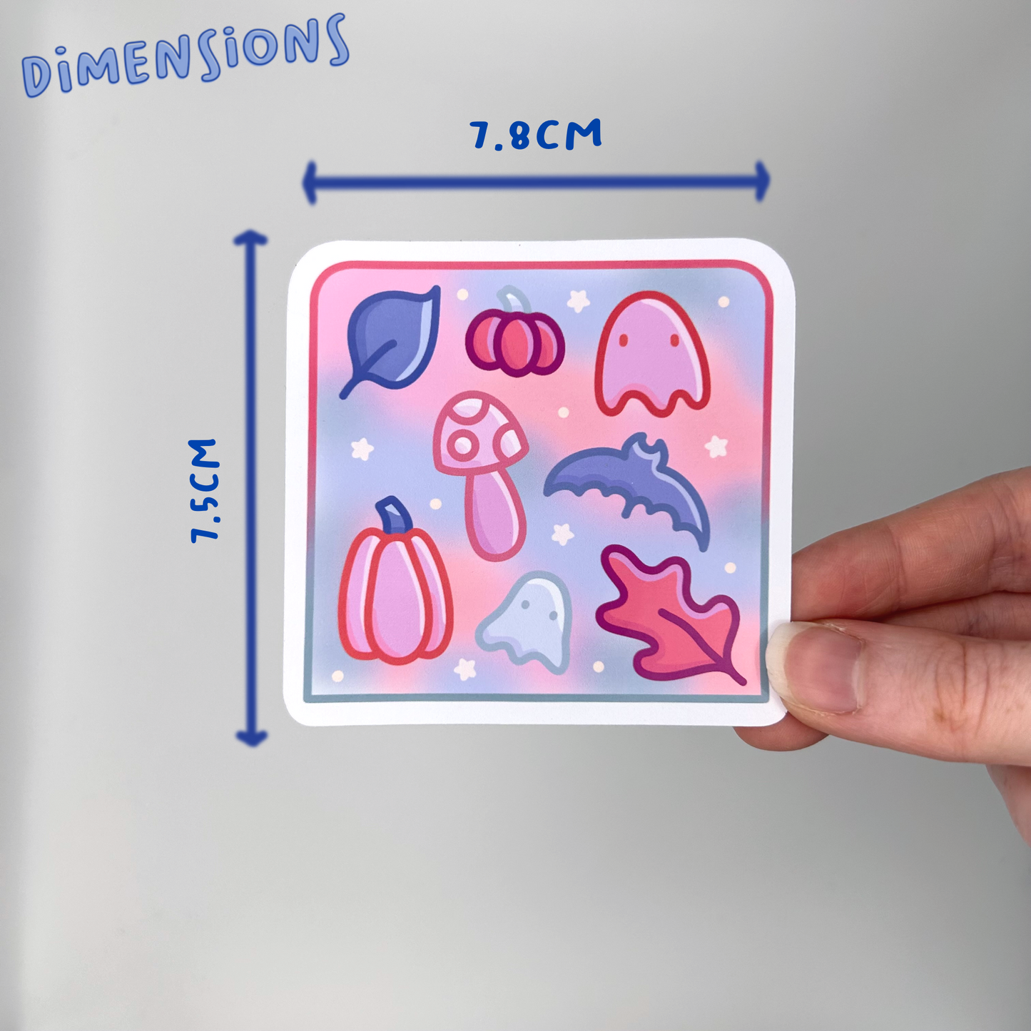 Pink Spooky Doodles Single Sticker