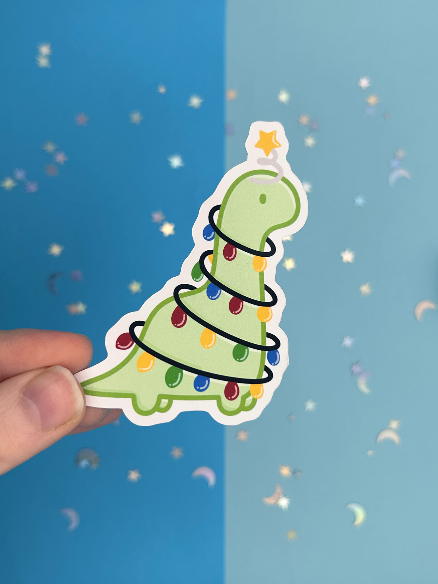 Christmas Tree Dino Single Sticker