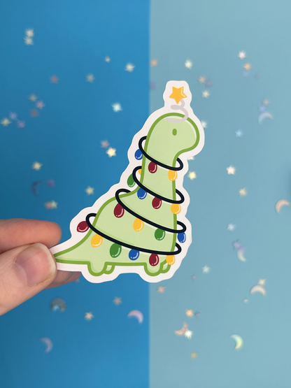 Christmas Tree Dino Single Sticker