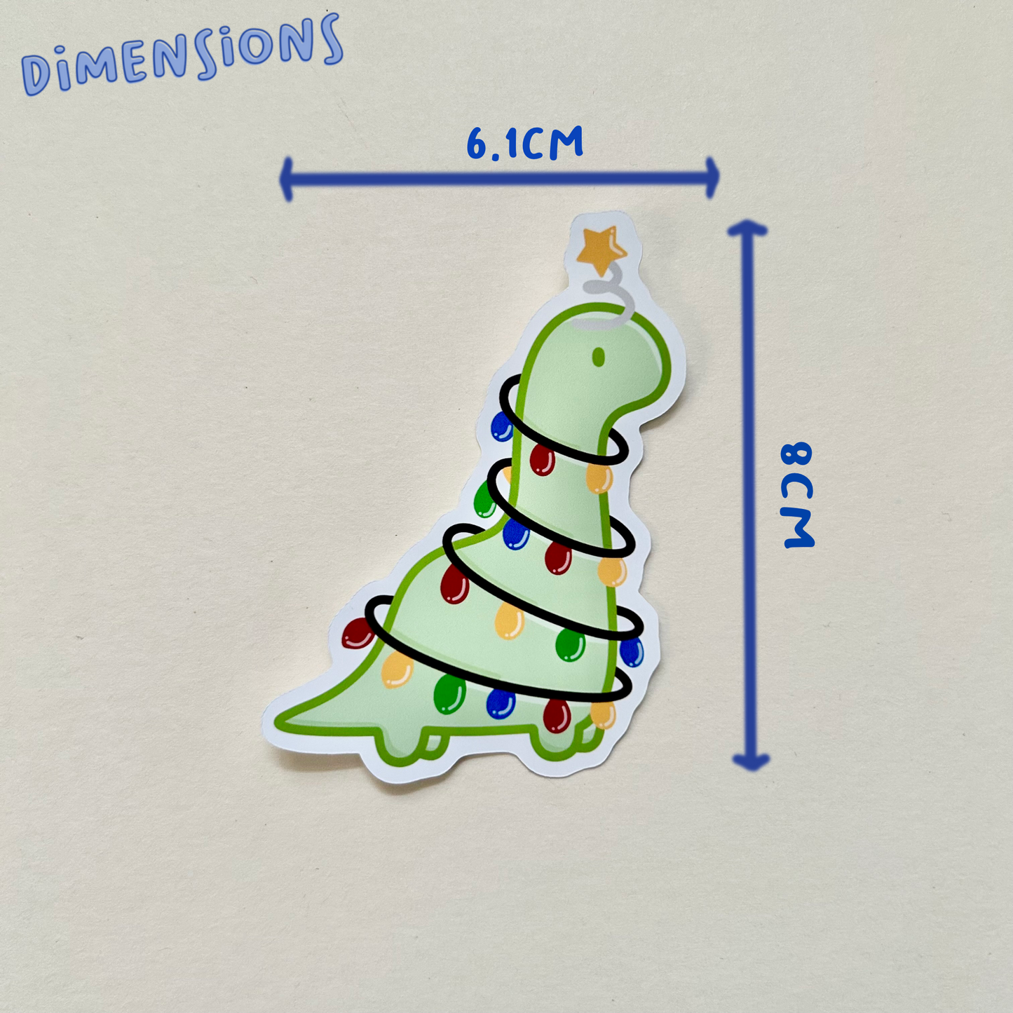 Christmas Tree Dino Single Sticker