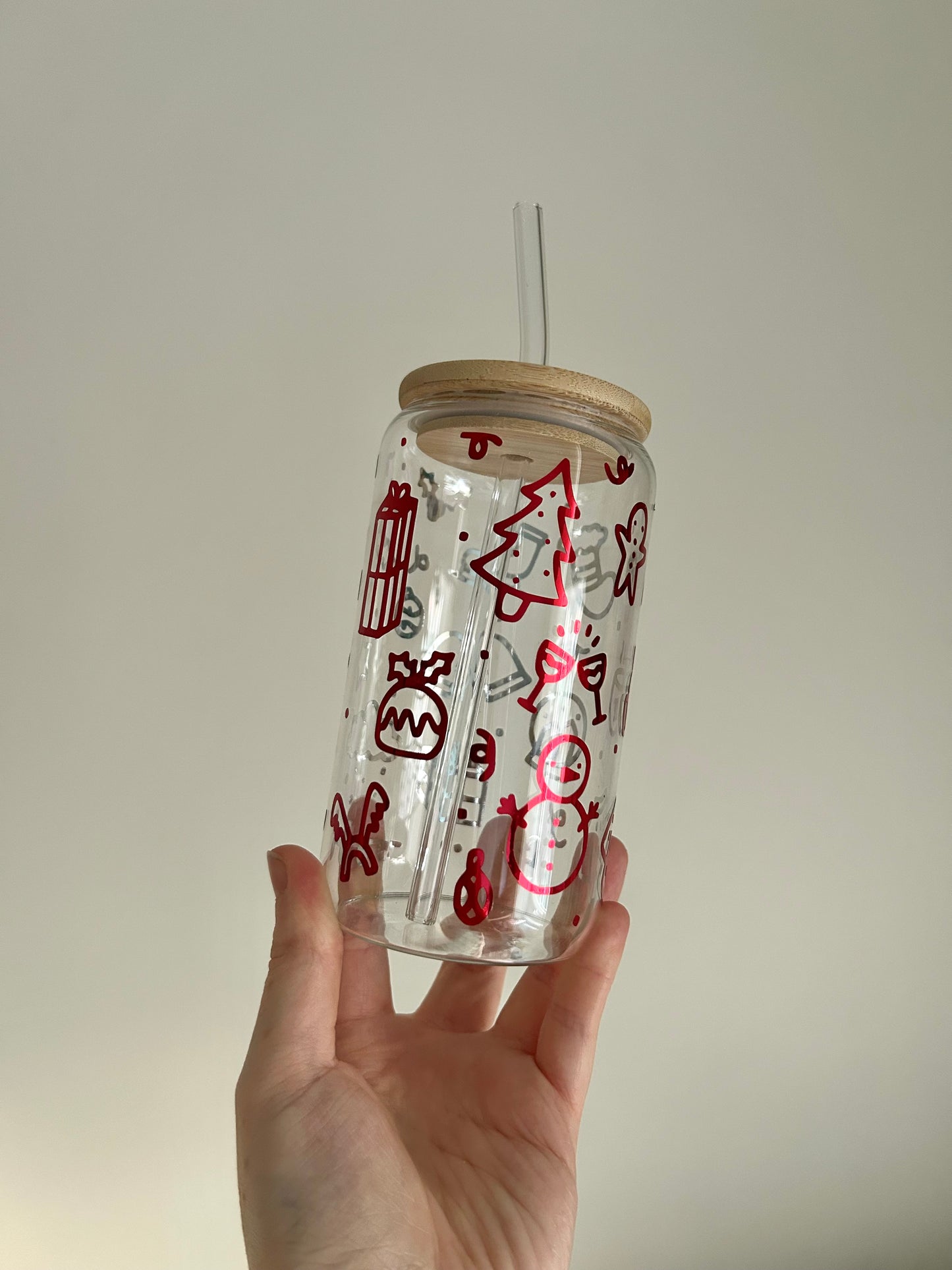 Christmas Can Cups *straw included*