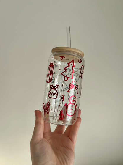Christmas Can Cups *straw included*