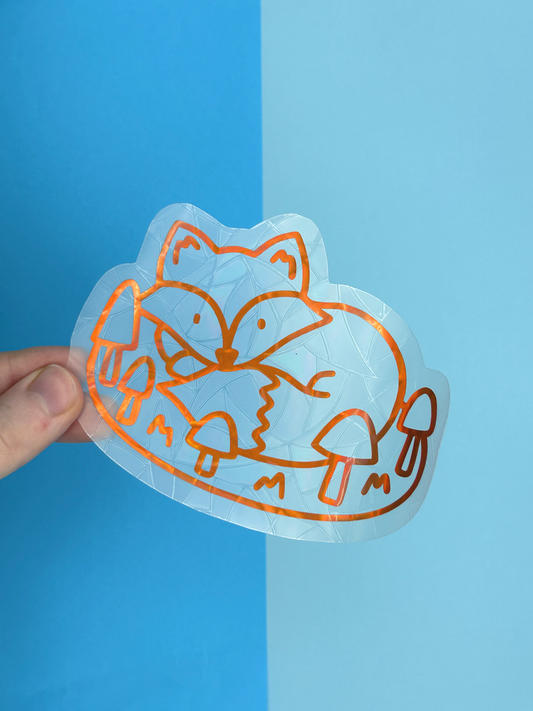 Cosy Fox Suncatcher Sticker