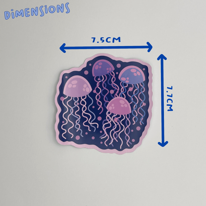 Pink Jellyfish Buddies Single Sticker