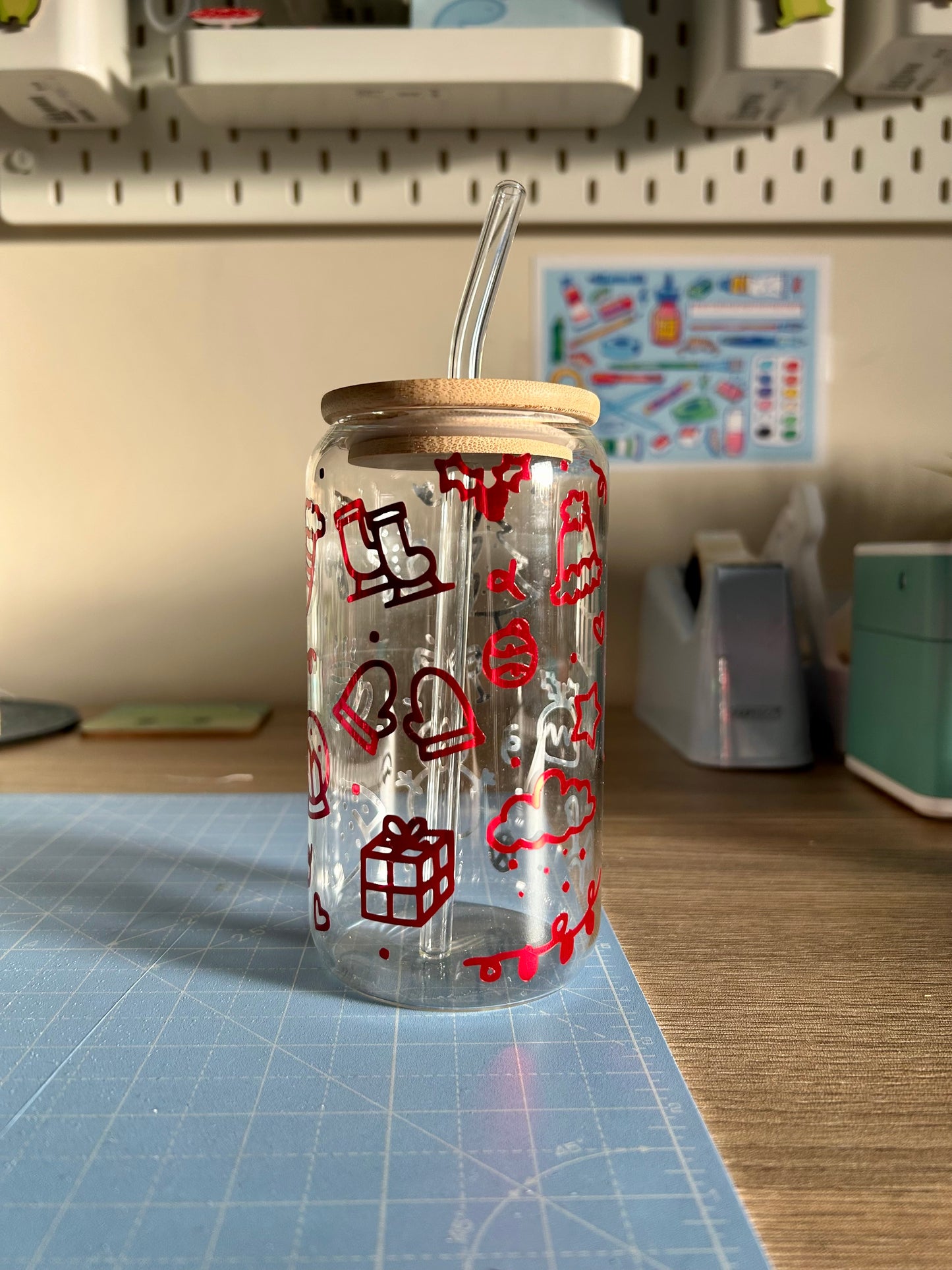 Christmas Can Cups *straw included*
