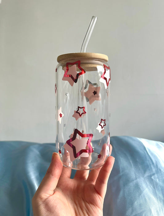 Pink Stars Can Cup