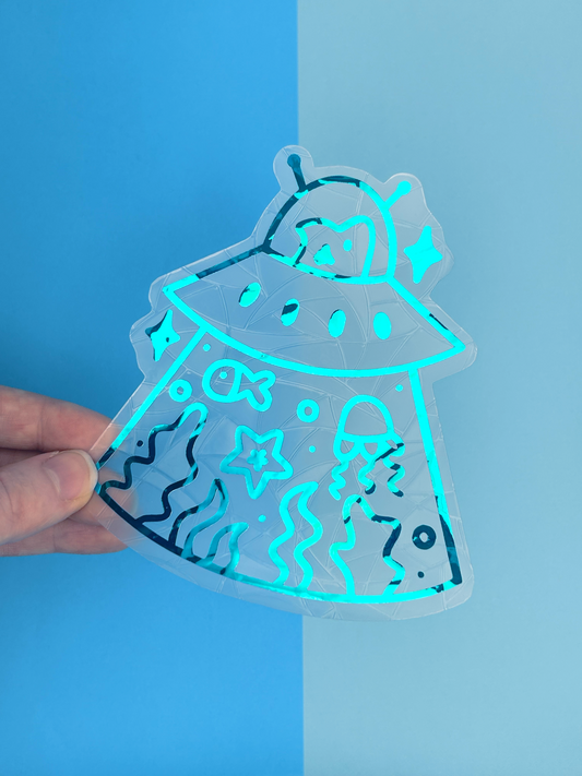 Space Shark Suncatcher Sticker