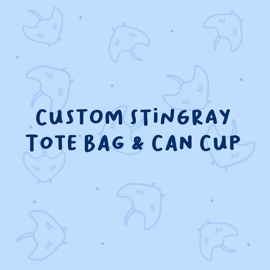 Custom Stingray Can Cup & Tote Bag