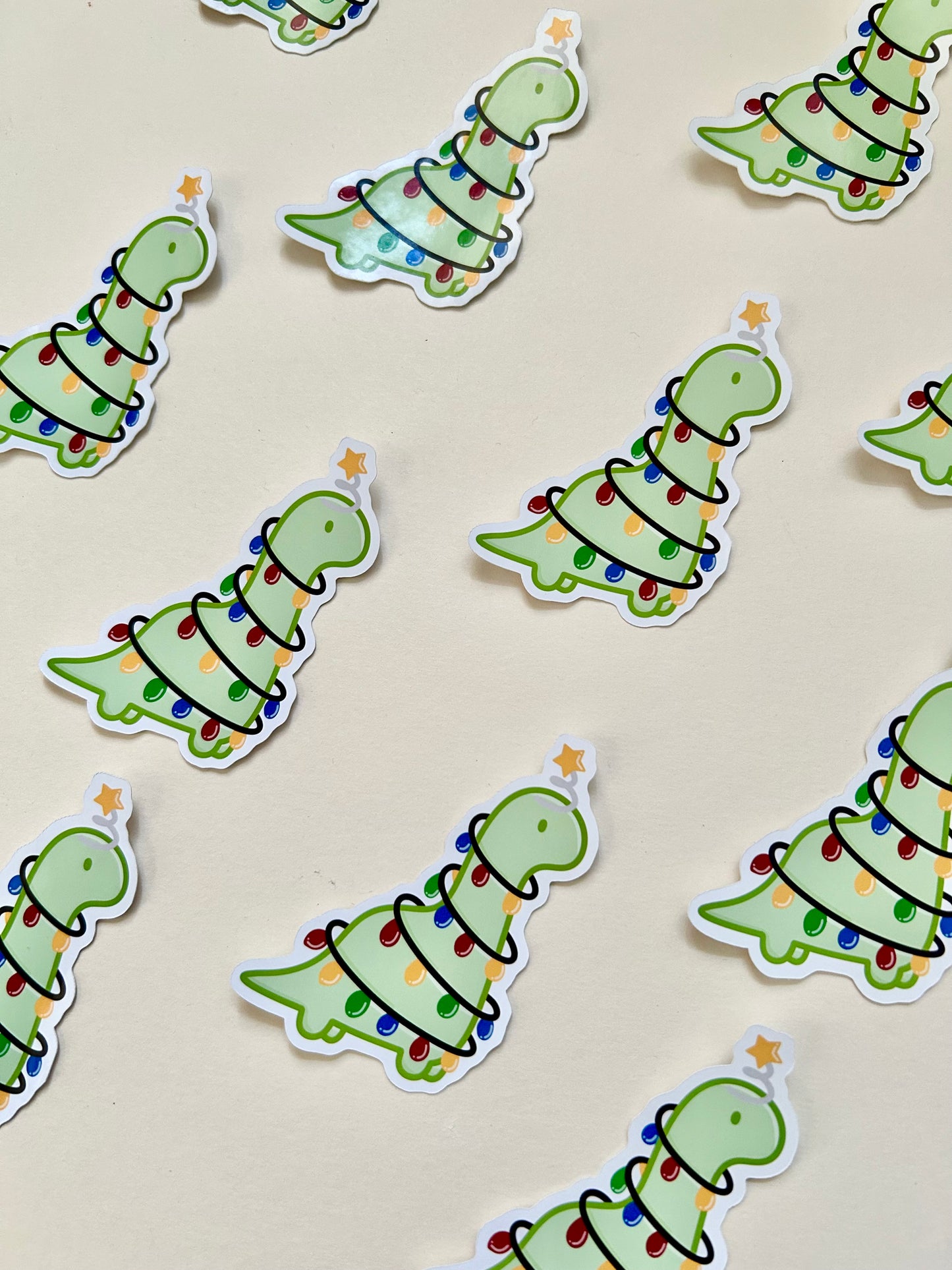 Christmas Tree Dino Single Sticker