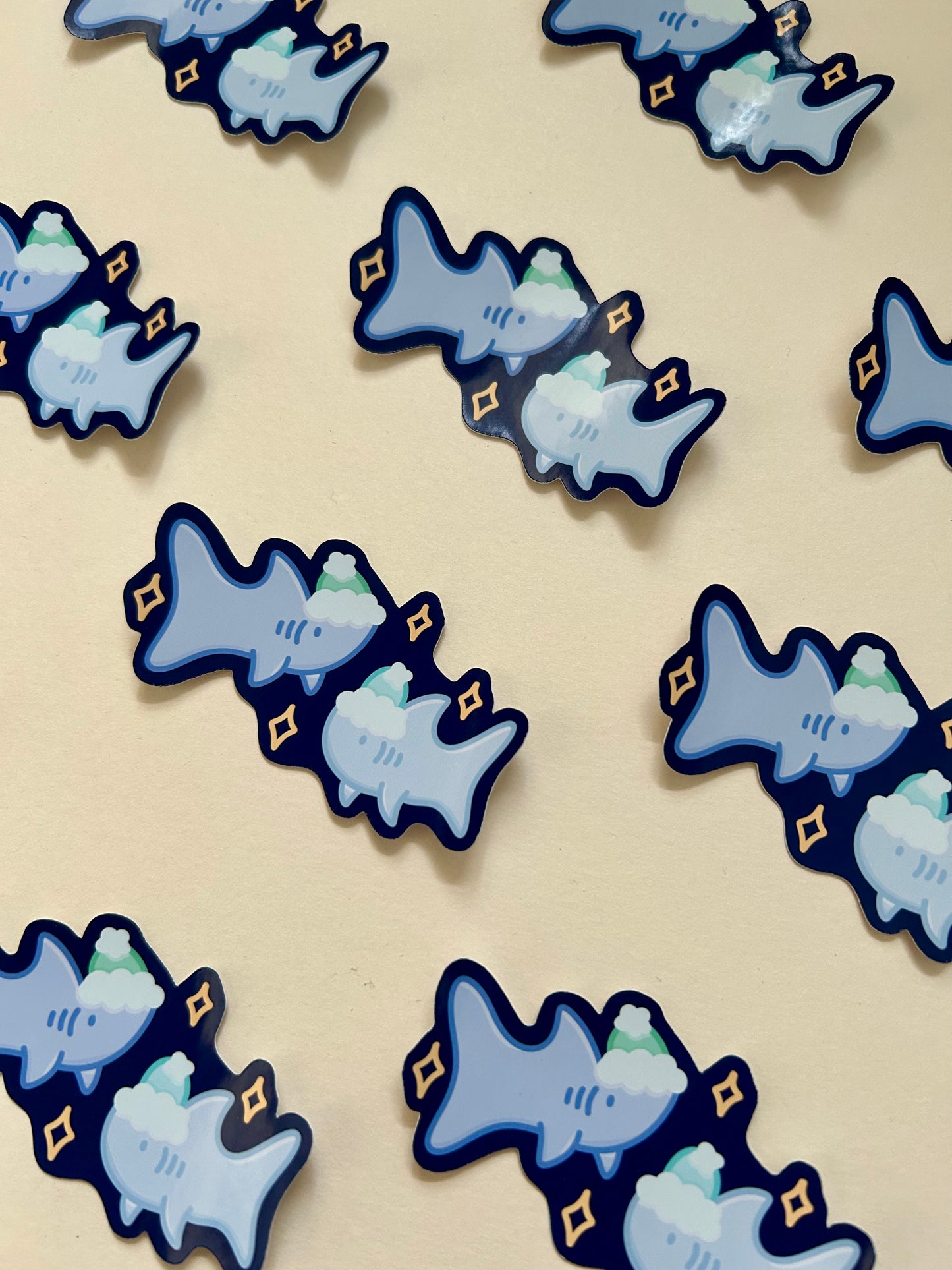 Festive Sharks Single Sticker