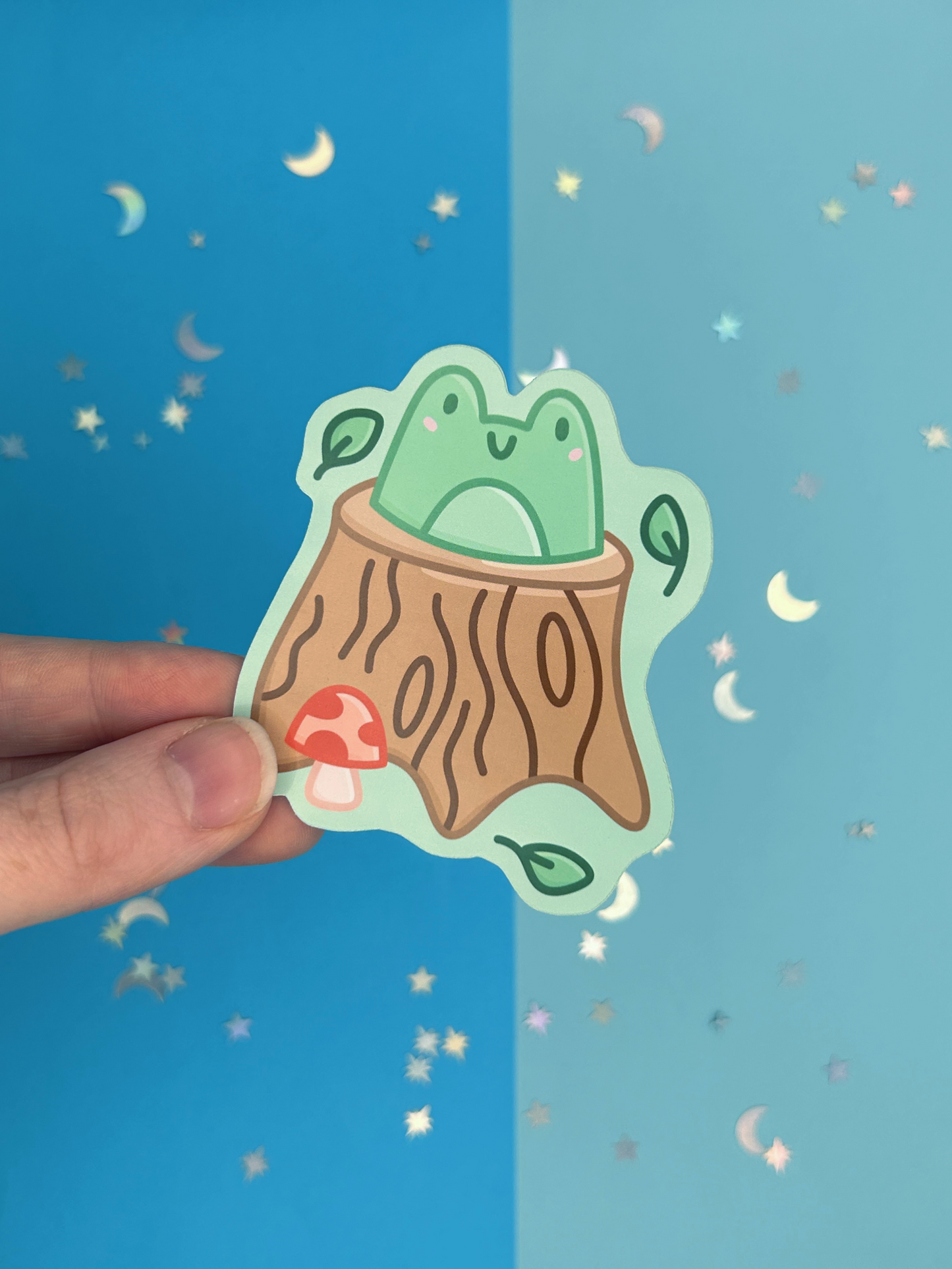 Frog on a Log Single Sticker