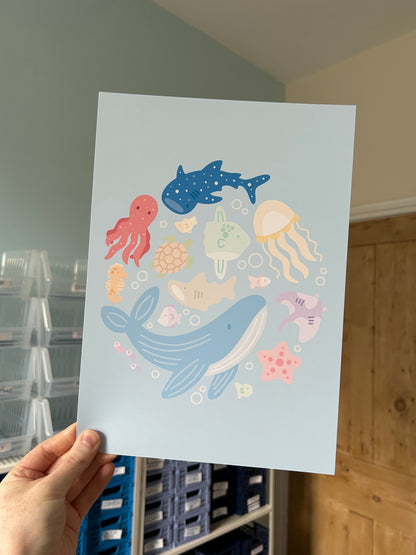 Sea Creatures Print