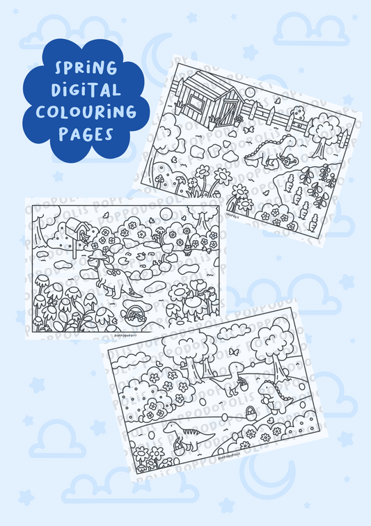 Set of 3 Spring Colouring Pages
